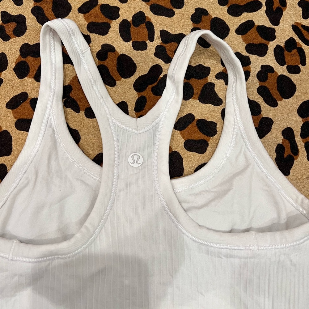 Lululemon Women's White Racerback Ribbed Tank Top - Picture 3 of 3